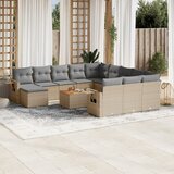 vidaXL 13-dijelni set vrtnih sofa s jastucima bež od poliratana | shoptok.hr