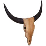  Zidna skulptura lubanje bika od tikovine 69 x 6 x 60 cm | shoptok.hr