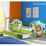 ACMA Dječji krevet s motivom, bočna zelena + ladica 140x70 cm - 02 Animals | shoptok.hr