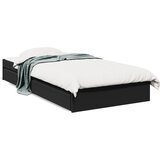 vidaXL Posteljni okvir s predali črn 90x190 cm inženirski les | Shoptok.si