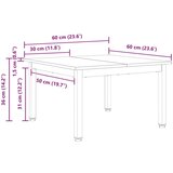  Klubska miza Naravna 60 x 60 x 36 cm Masivno borovo les, (5000107361) | Shoptok.si