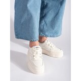 Shelvt White women's sneakers with a high sole | shoptok.hr