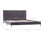  Posteljni okvir brez vzmetnice siva tkanina 135x190 cm, (21829346) | Shoptok.si