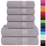 vidaXL Komplet brisač 6-delni siva 360 gsm 100% bombaž | Shoptok.si