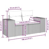 vidaXL Vrtna garnitura - 6-dijelni set vrtnih sofa s jastucima crni od poliratana - Crna sa spremištem 1 | shoptok.hr