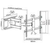 Cabletech zidni nosač 37-70 inča crni LPA49-463D (vertikalno i horizontalno podešavanje) | shoptok.hr