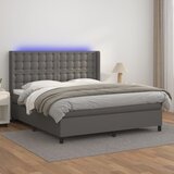  box spring s madracem LED sivi 180x200cm od umjetne kože | shoptok.hr