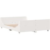 vidaXL Posteljni okvir brez vzmetnice bel 140x190 cm trdna borovina | Shoptok.si