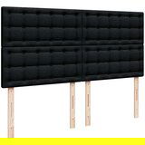 vidaXL Krevet s oprugama i madracem crni 200x200 cm od tkanine | shoptok.hr