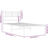 Metalni okvir za krevet s uzglavljem bijeli 80x200 cm | shoptok.hr