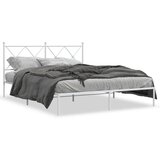  The Living Store Kovinski posteljni okvir z vzglavjem bel 150x200 cm - Posteljni Okvir, (21446218) | Shoptok.si