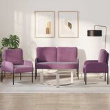  Setovi sofa 3 pcs Ljubičasta 115 x 56 x 80 cm Šperploča | shoptok.hr