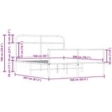  Metalni okvir kreveta bez madraca boja hrasta 160x200 cm | shoptok.hr