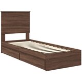  Krevet s od storage Smeđi hrast 75 x 190 cm Konstruirano drvo | shoptok.hr