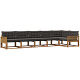 vidaXL Zunanja garnitura za sedenje z blazino 6 pcs Naravna in črna, (5000273535) | Shoptok.si