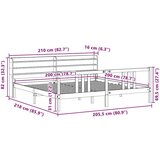 vidaXL Okvir kreveta s uzglavljem 200 x 200 cm od masivne borovine | shoptok.hr