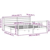 vidaXL Posteljni okvir z vzglavjem 200x200 cm trdna borovina, (21311334) | Shoptok.si