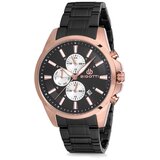 Bigotti muški multifunction crni srebrni roze zlatni sportsko/elegantni ručni sat sa crnom metalnom narukvicom | ePonuda.com