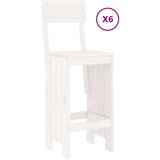 vidaXL 7-dijelni vrtni barski set bijeli od masivne borovine | shoptok.hr