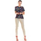 Infinite You Woman's Blouse M198 Navy Blue Flowers | ePonuda.com