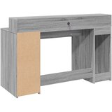  Radni stol s LED svjetlima siva boja hrasta 140x55x91 cm drveni | shoptok.hr