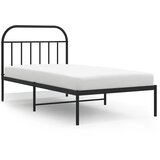 Maison Chic Kovinski Postelja za odrasle - Posteljni Okvir z vzglavjem črn 100x200 cm, (22080627) | Shoptok.si