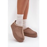 Boto Low Women's Snow Boots With Embroidery On Platform Dark Beige Narirya | shoptok.hr