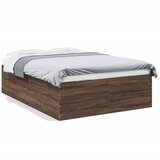  The Living Store Posteljni okvir rjav hrast 135x190 cm inženirski les - Posteljni Okvir, (21445653) | Shoptok.si