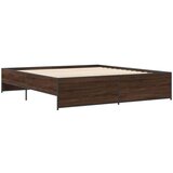 vidaXL Posteljni okvir rjav hrast 180x200 cm inženirski les in kovina, (21128435) Cene