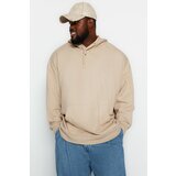 Trendyol Plus Size Sweatshirt - Beige - Oversize Cene
