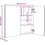 vidaXL led kopalniška omarica z ogledalom sijoče bela 80x12x68 cm | Shoptok.si