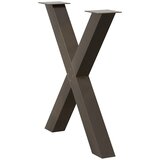  Noge za blagovaonski stol u obliku slova X, 3 kom, prirodni čelik, 80 x (72-73) cm, čelik | shoptok.hr