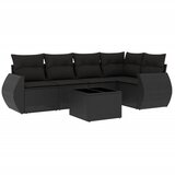  6-dijelni set vrtnih sofa s jastucima crni od poliratana | shoptok.hr
