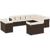  12-dijelni set vrtnih sofa od poliratana s jastucima smeđi | shoptok.hr