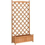 Furnova Cvetlično korito z mrežo rjava trden les jelke, (21921233) | Shoptok.si