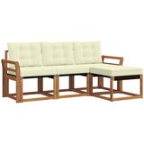  Set vanjskih sofa 4 kom. Prirodna i krem Smeđa 194 x 122,5 x 73 cm | shoptok.hr