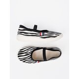 Shelvt Black and white lightweight slip-on sneakers with a zebra motif | Shoptok.si
