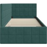 vidaXL Kotna postelja z vzglavjem Temno zelena 80 x 200 cm Žamet | Shoptok.si