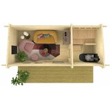 Male kuće Sauna kućica SAUNA INARI 570 × 254 cm sa šindrom | shoptok.hr