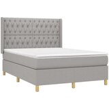  Krevet box spring s madracem svjetlosivi 140x200 cm od tkanine | shoptok.hr