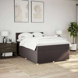 vidaXL Box spring postelja z vzmetnico temno rjava 140x200 cm blago, (21304373) | Shoptok.si