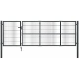  Vrtna vrata sa stupovima Čelik 350x100 cm Antracit | shoptok.hr