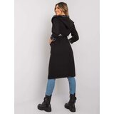 Fashion Hunters Women's black coat with a belt | shoptok.hr
