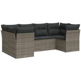 6-dijelni set vrtnih sofa od poliratana s jastucima sivi | shoptok.hr