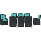  Vrtni set za objed s jastukom 9 pcs Crna Poli ratan | shoptok.hr