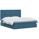  Krevet s od storage s pohranom Tamno plava 200 x 200 cm Baršun | shoptok.hr