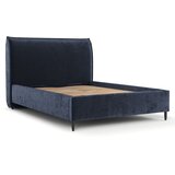 Maison de Rêve Tamno plavi tapecirani bračni krevet s prostorom za odlaganje s podnicom 180x200 cm Shell – Cijene