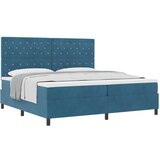 vidaXL Box Spring postelja z vzmetnico temno modra 200x200 cm žamet, (22051002) | Shoptok.si