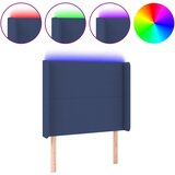 Maison Chic led posteljno vzglavje - vzglavna omarica - nočna omarica modro 93x16x118/128 cm blago, (21710568) | Shoptok.si