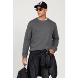 AC&Co / Altınyıldız Classics Men's Anthracite-melange Standard Fit Normal Cut Inner Fleece 3 Thread Crew Neck Sweatshirt Cene